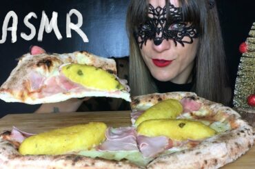 ASMR PIZZA NAPOLETANA WITH POTATO CROQUETTES & MOZZARELLA (Eating Sounds) Mukbang