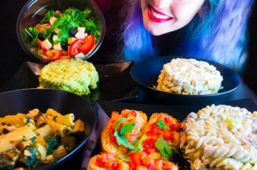 MUKBANG-ASMR: Pasta Party | Italian Feast 20K ~ Relaxing Eating Sounds [No Talking | Vegan] 😻