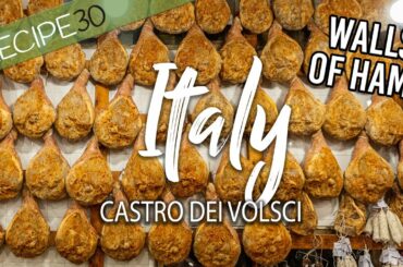 Crazy walls of prosciutto ham, only in Italy