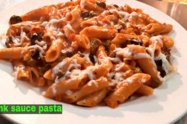 ITALIAN PINK SAUCE PASTA. Easy Restaurant style. White Sauce Red Sauce Pasta.chef deepak