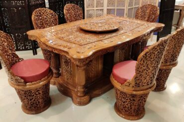 #164 Customized Furniture in teak wood 8 seater Dining Set @Aarsun Woods​