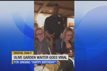 Olive Garden waiter goes viral after singing 'Happy Birthday' to twins