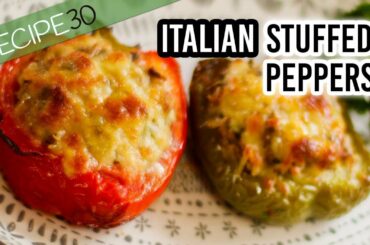 Italian stuffed peppers with cheese and herbs