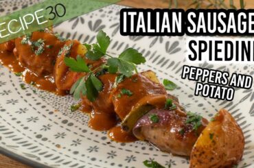 Italian Sausage Spiedini skewer with peppers and potato