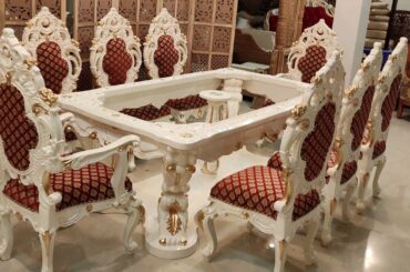 #165 Teak Wood 8 Seater Dining Table Set – Buy Best 8 Seater Dining Set Online @Aarsun Woods