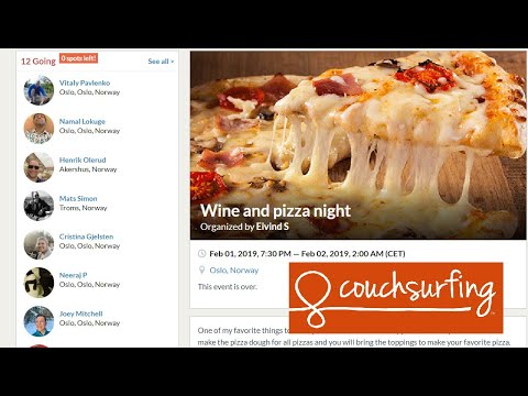 Couchsurfing: wine and pizza event Couchsurfing: wine and pizza event