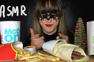 ASMR MCDONALDS NEW MCWRAP TASTY BACON ROLL & FRENCH FRIES (Eating Sounds) Mukbang