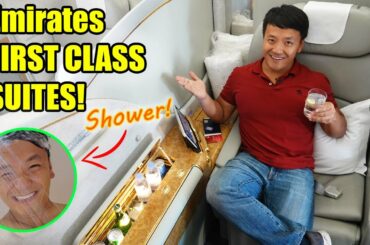Emirates FIRST CLASS Suites! SHOWER & FOOD REVIEW!