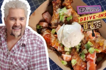 Smoked Chicken Wing NACHOS! (on #DDD with Guy Fieri) | Food Network