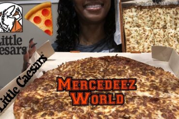 LITTLE CAESAR’S 🍕PIZZA + Italian Cheese Bread |MercedeezWorld