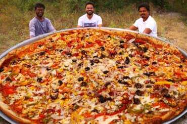 Giant Pizza Recipe | Amazing Veg Pizza Cooking by Our Grandpa Kitchen