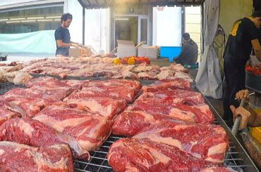 Argentina Street Food. Huge Grills of Juicy Ribs, Sausages and more Meat