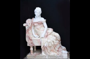 Lifesize Marble Maiden Statue   Seated Italian Female    Canonbury Antiques
