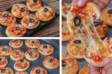 Mini Pizza Recipe | Eggless & without Oven | Easy Snacks Recipe | Toasted