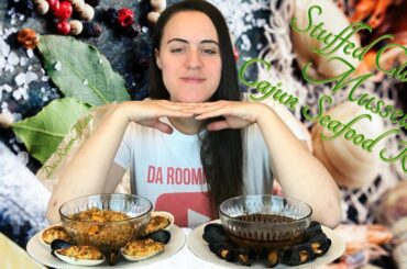 #DaRoomMates SEAFOOD MUKBANG ITALIAN STUFFED CLAMS MUSSELS AND CAJUN SEAFOOD RICE EATING SHOW