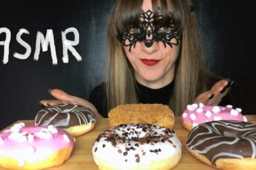 ASMR MCDONALDS DONUTS CHOCOLATE COVERED, MARSHMALLOW, CREAM & CARAMEL (Eating Sounds) Mukbang