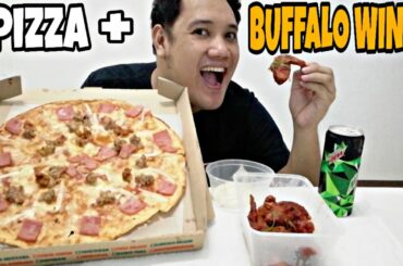 MUKBANG - Feat. Pizza Overload and Buffalo wings.