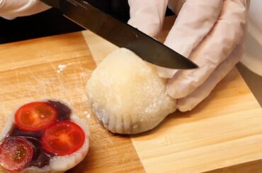 즉석에서 만드는 과일 찹쌀떡 / fruit glutinous rice cake / korean street food