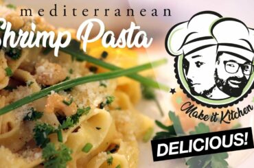 Easy tagliatelle recipe with shrimps - Lemon garlic shrimp Pasta with white wine