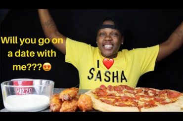 PIZZA & WINGS MUKBANG!!