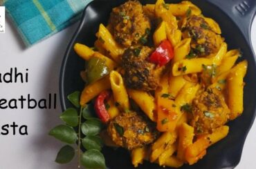 Kadhi Meatball Pasta | Unique Yellow Sauce Pasta recipe by Jayanti's Kitchen Hindi