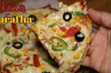 Pizza Paratha,Vegetable Pizza Paratha Recipe,Easy breakfast recipe,Kids Lunch Box Recipe
