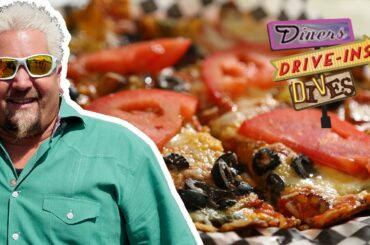 Pizza Made with a Crust of Pure CHEESE on #DDD with Guy Fieri | Food Network
