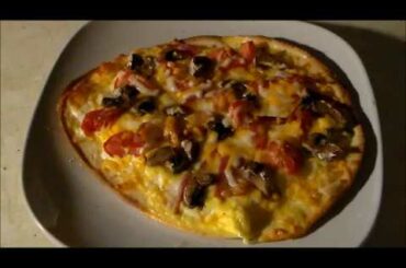 Egg Omelette Flatbread Breakfast Pizza How To Recipe