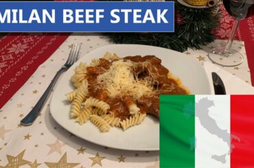 MILAN BEEF STEAK WITH PASTA AND CHEESE | ITALIAN FOOD
