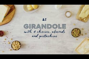 Girandole with 4 cheeses with almonds and pistachios