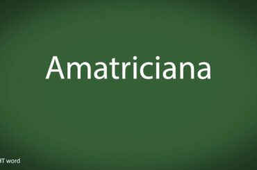 How to pronounce Amatriciana [Italian food]