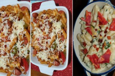 TWO WAY PASTA RECIPES|INDO ITALIAN PASTA|MUSHROOM SPINACH PASTA WITH WHITE SAUCE|BEST DINNER IDEA