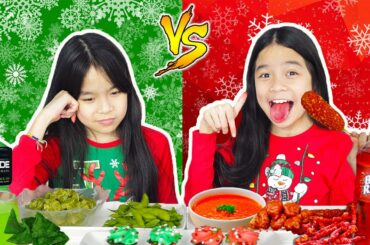 RED FOOD VS GREEN FOOD CHALLENGE