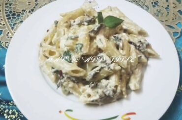 #Italian cuisine. #pasta  with cheese creamy white sauce.
