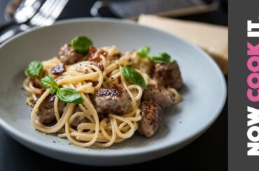 Easy Sausage Spaghetti Carbonara Recipe! | Now Cook It