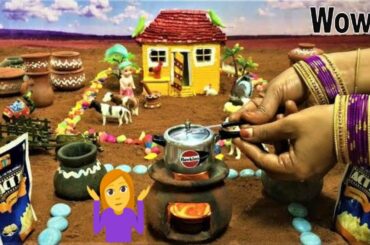 Wow... Miniature Real Cooking Popcorn with Mini Pressure Cooker - Kitchen Set