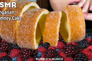 ASMR Hungarian Chimney Cake (Kürtőskalács) MUKBANG 먹방 *Crunchy Eating Sounds* (No Talking)