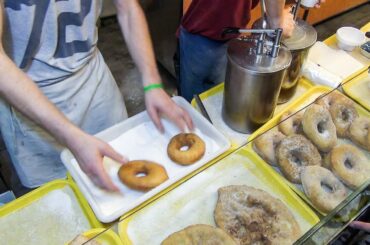 Very Fast Preparing and Cooking Various Fried Sweets. Italian Street Food
