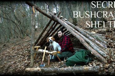 SECRET BUSHCRAFT SHELTER HIDDEN UNDERGROUND - S2 E1 - DIY Shovel , Cooking Salmon Steak - HD Video