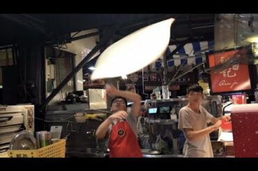 Handmade Pizza Monster Size Tossing - Taiwanese Street Food