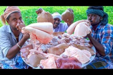 GOAT PARTS Cooking | Goat Heart | Goat Liver | Goat Kidney | Goat Lungs | Village Cooking & Eating