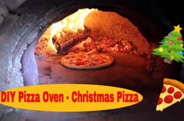 Cooking Christmas Pizza in the DIY Pizza Oven