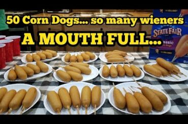 50 CORN DOGS CHALLENGE | SO MANY WIENERS | 50 SERIES