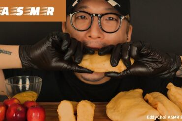 ASMR EATING SPICY SALSA CHEESE PANZEROTTI (ITALIAN PIZZA) (EddyChoi ASMR)