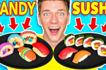 Making FOOD out of CANDY!! Learn How To Make DIY Edible Candy vs Real Food Challenge