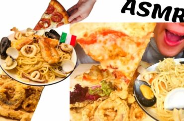 ASMR PIZZA PASTA FIRED SQUID ITALIAN FOOD (EATING SOUNDS) NO TALKING | ASMR YOYO