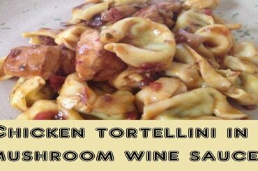 Chicken tortellini in mushroom wine sauce