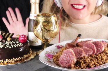 ASMR ZAMPONE CON LENTICCHIE, TORTA AL CIOCCOLATO E PROSECCO(EATING SOUNDS) MUKBANG