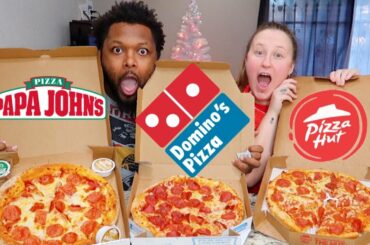 PIZZA HUT, PAPA JOHN'S, AND DOMINO'S PIZZA MUKBANG!!
