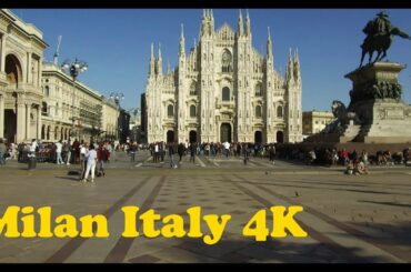Walk around Milan Italy 4K.
